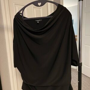 Scoop neck, cold shoulder blouse